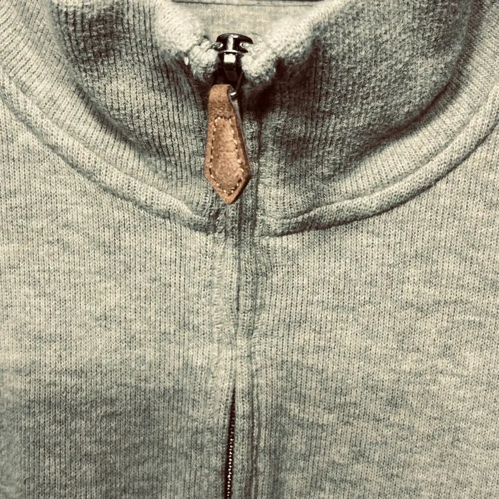Polo Ralph Lauren Gray 1/4 Zip Cotton Classic Preppy Knit Pullover Sweater L